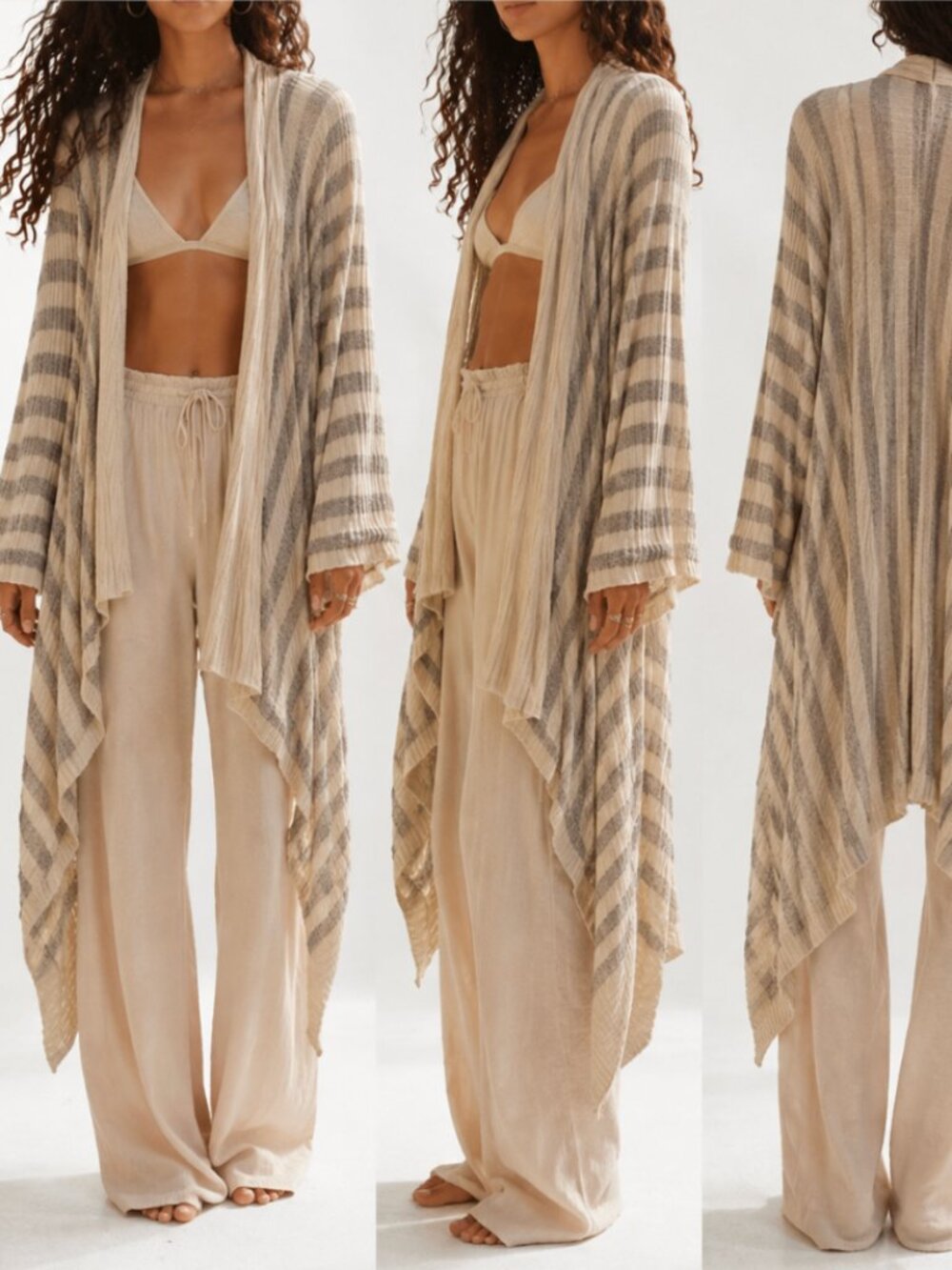 FREE PEOPLE BEACH CARLY HANKERCHIEF HEM CARDIGAN SWEATER
